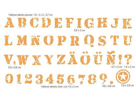 Pečiatky StampoTextile abeceda.