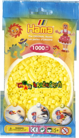 Korálky farba pastelová žltá.