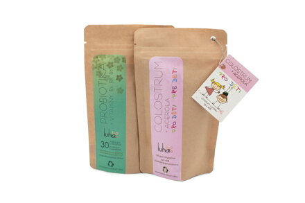 Colostrum s acerolou pre deti a Probiotiká obohatené o vitamíny B3 B5 B6, 30 gramov + 30 hviezdičiek, zvýhodnená cena