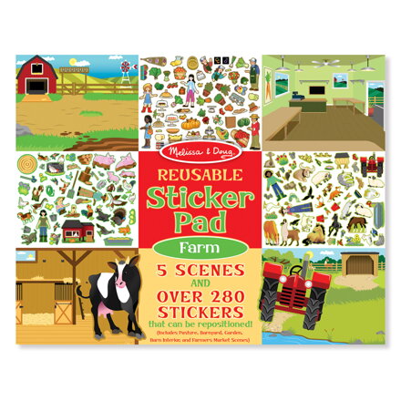 Melissa & Doug - Blok s adhéznymi samolepkami - Farma.