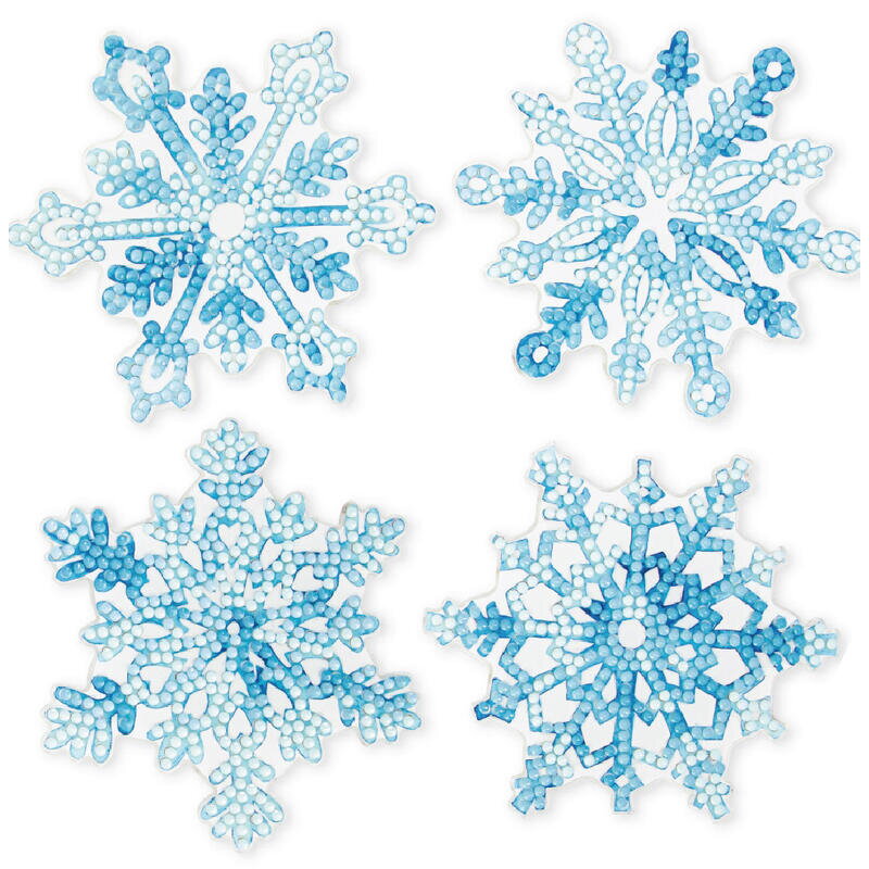 Diamantové maľovanie - DIAMOND DOTZ - 4 snehové vločky