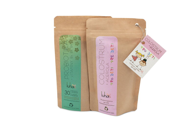 Colostrum s acerolou pre deti a Probiotiká obohatené o vitamíny B3 B5 B6, 30 gramov + 30 hviezdičiek, zvýhodnená cena