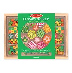 Melissa & Doug - Drevené korálky Kvietky - 120+