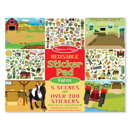Melissa & Doug - Blok s adhéznymi samolepkami - Farma.